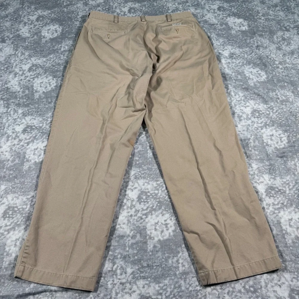 Polo Ralph Lauren Andrew Pant Mens 36x30 Khaki Tan Pleated Chino Cotton Trousers